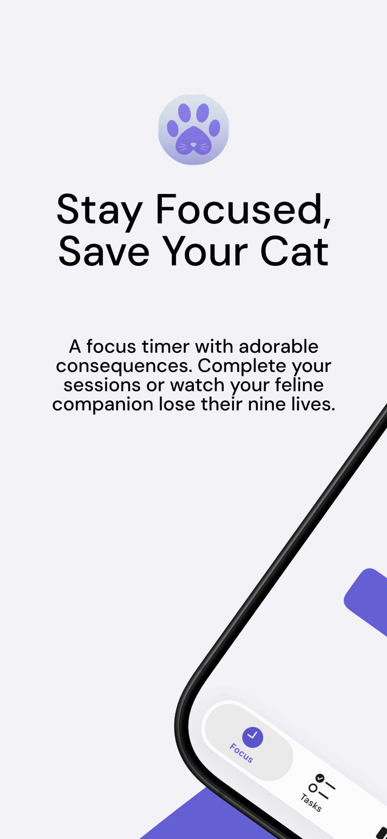 Purrfocus Timer Screen